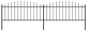 Sonata Градинска ограда с пики, стомана, (0,5-0,75)x3,4 м, черна