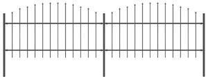 Sonata Градинска ограда с пики, (1-1,25)x3,4 м, стомана, черна