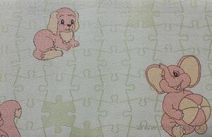 Тапет хартиен Пъзел зелен