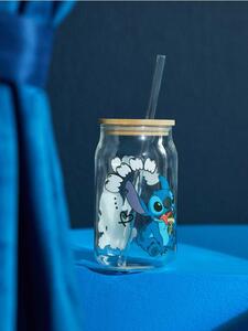 Sinsay - Стъклена чаша с капак и сламка Stitch - многоцветен