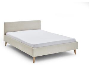 Бежово двойно легло 140x200 cm тапицирано без ламелно дъно Wicki – Meise Möbel