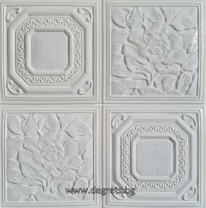 Самозалепващ 3D тапет бял Цветя