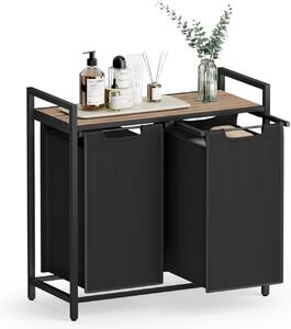 Кош за пране Vasagle Black 2 x 46L, 73 x 33 x 72 cm