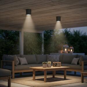 IDEAL LUX Ideal Lux Таванна лампа Gun, антрацит, алуминий, IP44, GU10, Затъмняване, Сив, Баня, Алуминий