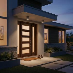 IDEAL LUX Ideal Lux Таванна лампа Gun, кафе, алуминий, IP44, GU10, Затъмняване, Кафяв / ръждив, Баня, Алуминий