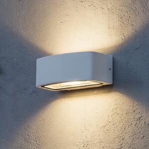 IDEAL LUX Ideal Lux външна лампа Andromeda, бяла, ширина 22 cm, алуминий, Затъмняване, Бял, Баня, Алуминий, Модерен, Стенна розетка отдолу