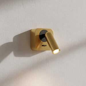 IDEAL LUX Ideal Lux LED стенен прожектор Bean, месинг, ширина 7 cm, Злато / месинг, Дневна/трапезария, Метал, Модерен
