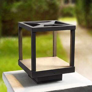 Lucande LED лампа Lealan, черна, метална, 23 cm, IP54, Черен, Алуминий, Модерен
