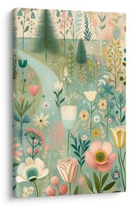 Картина на платно – Магическа цветна поляна до гората