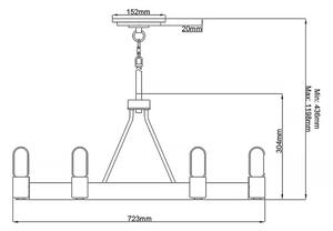 Quintiesse QN-SILAS-6P-DZ - Полилей на тръба SILAS 6xE27/60W/230V черен/златен