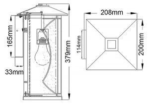 Quintiesse QN-ASHBERN-M - Външна стенна лампа ASHBERN M 1xE27/60W/230V IP44