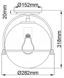 Quintiesse QN-SOMERSET-F-C-BK - Плафон SOMERSET 1xE27/60W/230V черен