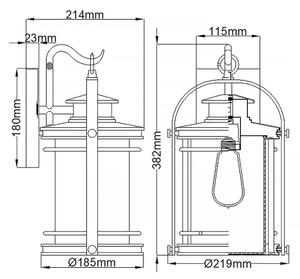 Quintiesse QN-BOOKER-M-IA - Външна стенна лампа BOOKER M 1xE27/60W/230V IP44 матов хром