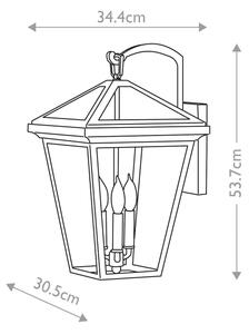 Quintiesse QN-ALFORD-PLACE2-L-MB - Външна стенна лампа ALFORD L 3xE14/40W/230V IP44