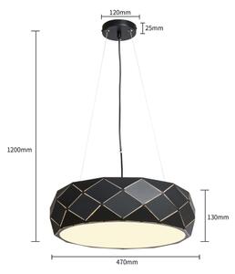 Полилей на кабел REUS 3xE27/40W/230V, диаметър 47 см, черен