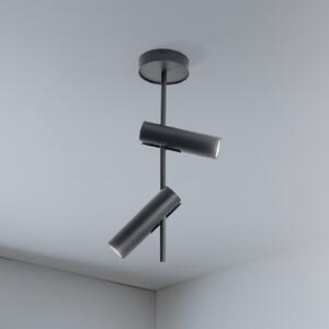 SIGMA Таванна лампа Leda 2, антрацит, 2-пламъчна, стомана, височина 55 cm, Затъмняване, Черен, Дневна/трапезария, Метал, Модерен