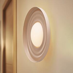 Lindby LED стенна лампа Waves, бежова, Ø 43 cm, метал, Бежов, Дневна/трапезария, Метал, Модерен