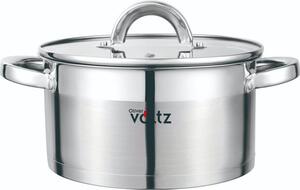 Тенджера Oliver Voltz OV51210S18, 2.6 l, 18 cm диаметър, неръждаема стомана, капак със стъкло с отвор, инокс