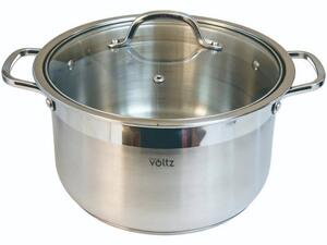 Дълбока тенджера Oliver Voltz OV51211D26, 11.1 l, 26 cm диаметър, неръждаема стомана, капак със стъкло с отвор, инокс