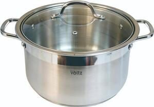 Дълбока тенджера Oliver Voltz OV51211D28, 13.5 l, 28 cm диаметър, неръждаема стомана, капак със стъкло с отвор, инокс