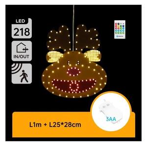 Aigostar - LED коледна декорация 218xLED/3xAA IP44 + дистанционно управление елен 28 см