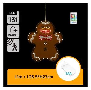 Aigostar - LED коледна декорация 131xLED/3xAA IP44 + меденка 27 см с дистанционно управление
