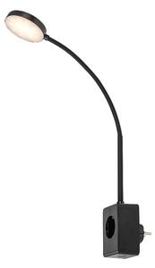 Rabalux 71284 - LED димируема стенна лампа TIVRO 4W/230V с USB за включване в контакт черна