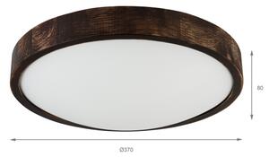 Таванно осветително тяло OAK SMOKY SLIM 2xE27/15W/230V Ø 37 см дъб/тъмно кафяв