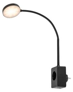 Rabalux 71284 - LED димируема стенна лампа TIVRO 4W/230V с USB за включване в контакт черна