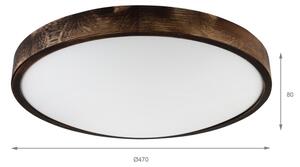Плафон OAK SMOKY SLIM 3xE27/15W/230V Ø 47 см дъб/тъмно кафяв