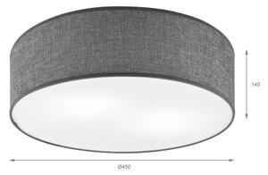 Плафон SIRJA 2xE27/15W/230V, диаметър 45 см, сив