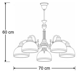 Brilagi - Полилей на тръба TAURUS 5xE27/15W/230V диаметър 70 см бронзов