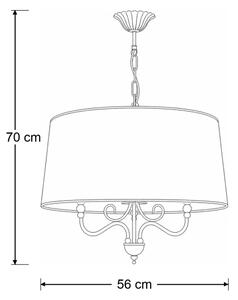 Brilagi - Полилей на верига SONIA, 3xE27/15W/230V, Ø 56 см, кремав/патина