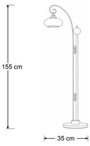 Brilagi - Подова лампа MOLLERO 1xE27/15W/230V бронз/патина