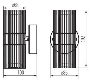 Kanlux 46201 - Външна стенна точкова лампа RADILO 2xGU10/11W/230V IP44 черна