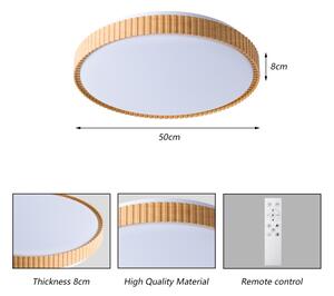 Brilagi-LED Димируема таванна лампа CORVO LED/72W/230V 3000-6000K дървесен декор Ø50 см + дистанционно управление