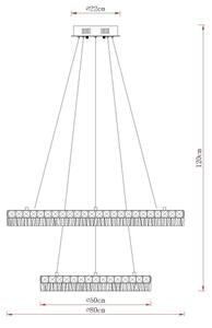 Globo 67387-72 - LED димируем полилей на кабел LAUREL 72W/230V прозрачен + с дистанционно управление