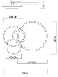 Globo 67260-72 - LED плафон RUBIO с възможност за димиране 72W/230V 2700-6000K 60x80 cm + дистанционно управление