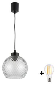 Brilagi - LED висяща лампа на кабел R GLASS 1xE27/60W/230V Ø 25 см черна/димно сива