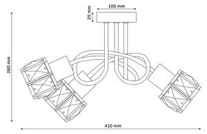 Плафонен полилей ZAHARA 3xE27/10W/230V черен