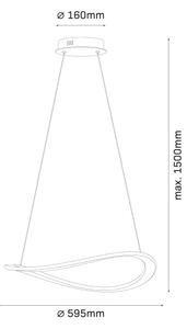 LED полилей на кабел CASHMERE LED/40W/230V, Ø 59,5 см, бежов