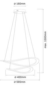 LED полилей на кабел CASHMERE LED/75W/230V пр. 59,5 бежов