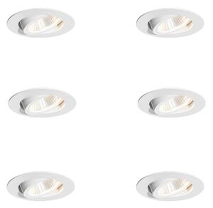 Комплект от 6 вградени спота бели 6,8 см вкл. LED 750 lm димируеми IP65 - Gaius