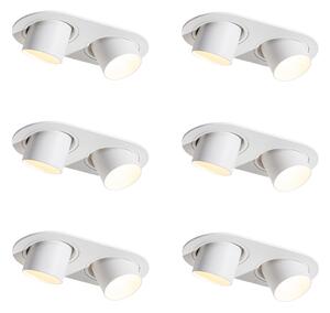 Комплект от 6 вградени спота бели GU10 35mm с наклон 2-Light - Installa