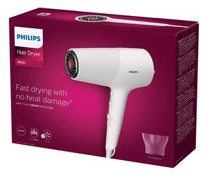 PHILIPS Hair dryer 2100W Series 5000 ThermoShield technology 5 heat and speed settings ionic care white