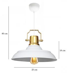 Полилей на кабел AYD 1xE27/40W/230V бял/златист