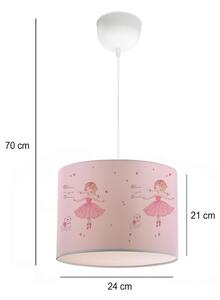 Детски полилей CANDY 1xE27/40W/230V розов