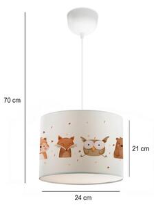 Детски полилей CANDY 1xE27/40W/230V бял/кафяв