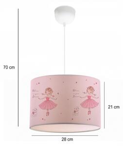 Детски полилей CANDY 1xE27/40W/230V розов
