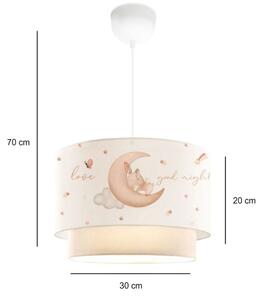 Детски полилей CANDY 1xE27/40W/230V бял/бежов